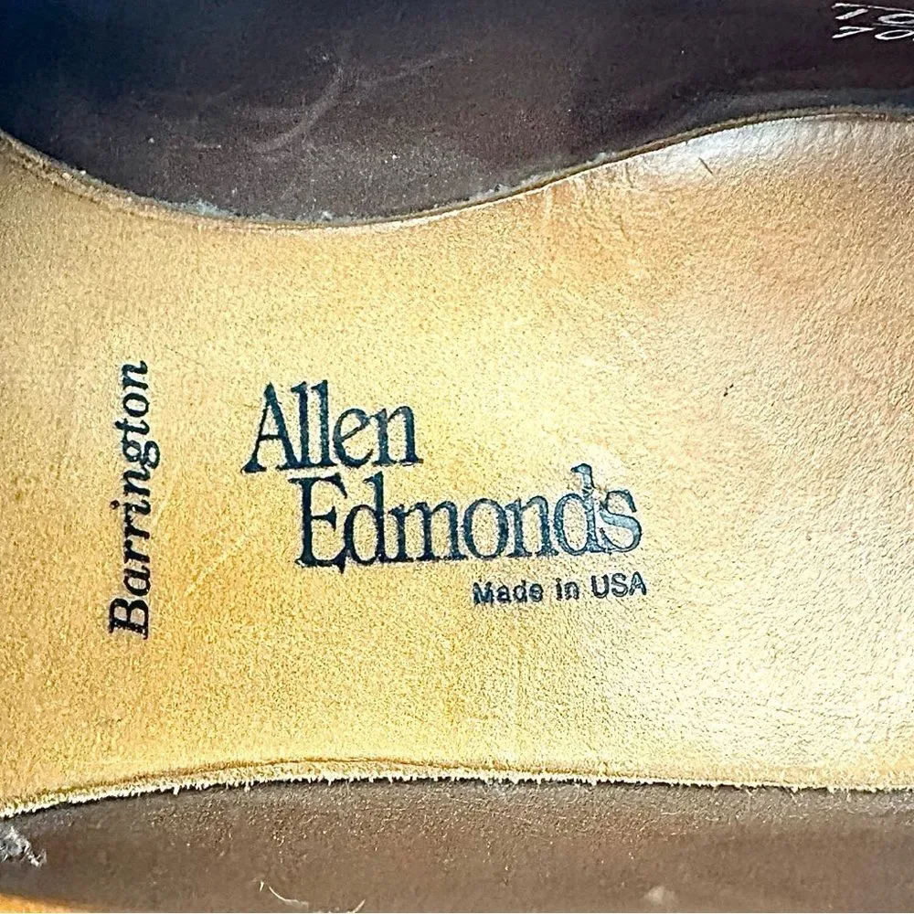 Allen Edmonds Barrington Loafers Men’s Size 10A Tan Brown Leather Strap USA